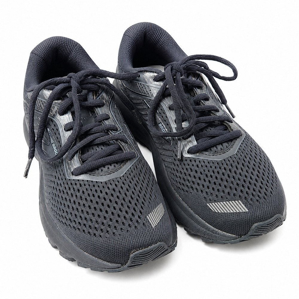 BROOKS Ghost 12 Running Sneaker Womens Sz 8B Triple Black Mesh Athleisure Gym
